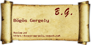 Bögös Gergely névjegykártya
